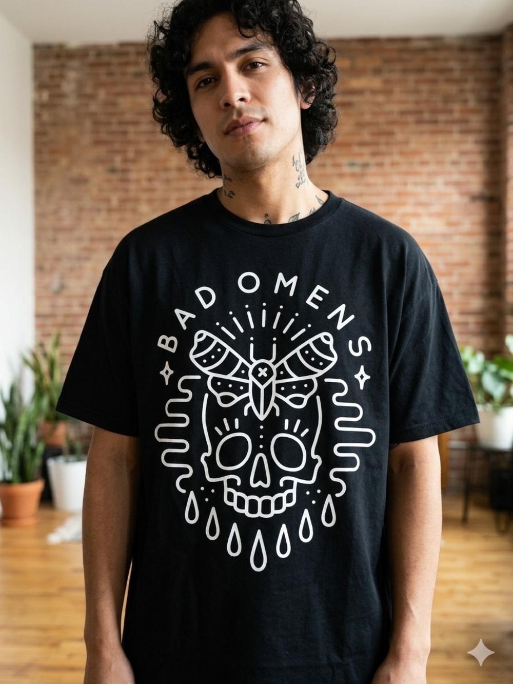 Men's Black Short-Sleeve Graphic Tee Bad Omens